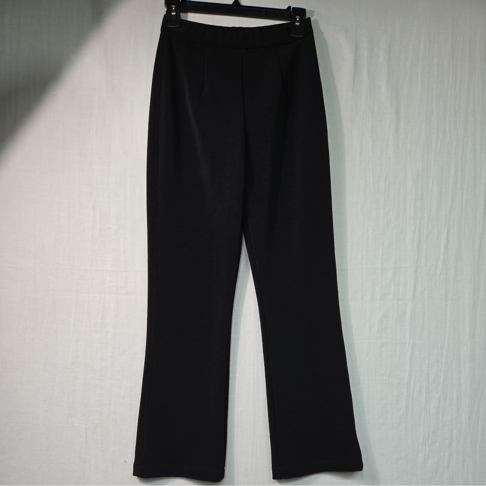 Chico's Women's 0P (S/4P) Pull On Black Pants Stretch Straight Leg Made in USA
